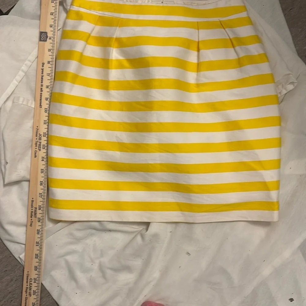 Kate Spade Striped Yellow and White Women's Skirt Sz 6